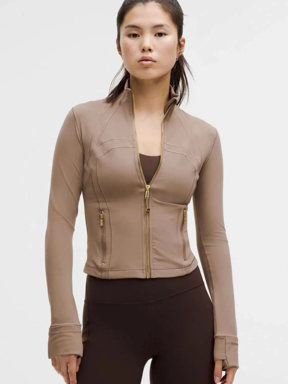 lululemon athletica Taupe Fitted Zip define Jacket *CROPPED - Picture 1 of 6